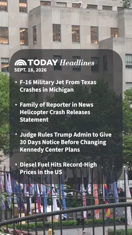 A few stories to watch today, September 18, 2026.