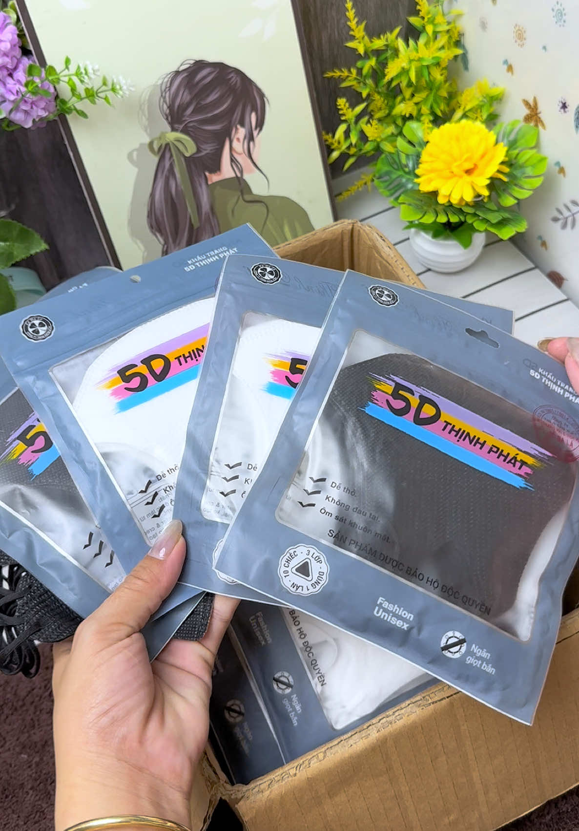 Khẩu trang 5D thinh phát #hongngocxh3 #saleluongve #khautrang #khautrangthinhphat #khautrang5d 