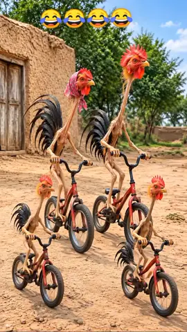 Who Gave Them These Bikes!? 😂🚲🐔funny hen #viral #karachi #trending #funny #tiktokgrowthchallenge 