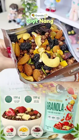Granola Giọt Nắng Mới Không Chiên Giòn Ngon Với Viên Yến Mạch Gạo Lứt Trái Cây Đóng Gói