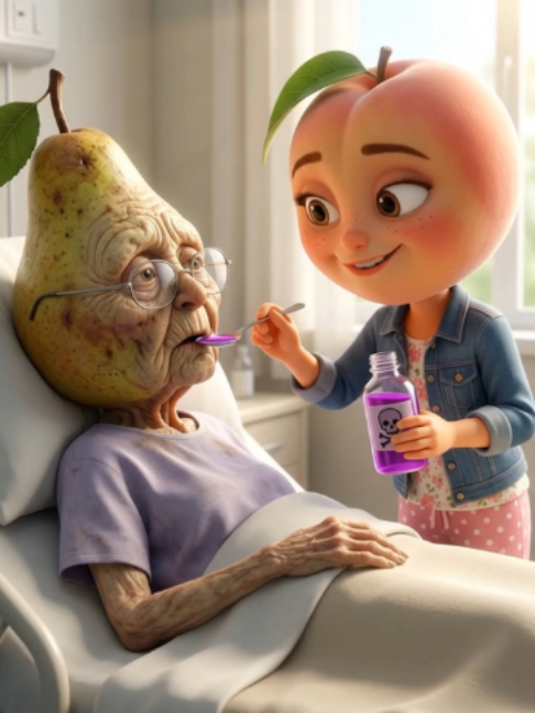 Frutinovela: Durazno envenenó a su propia abuela por quedarse con toda su fortuna #brainrot #frutas #frutinovelas #sad