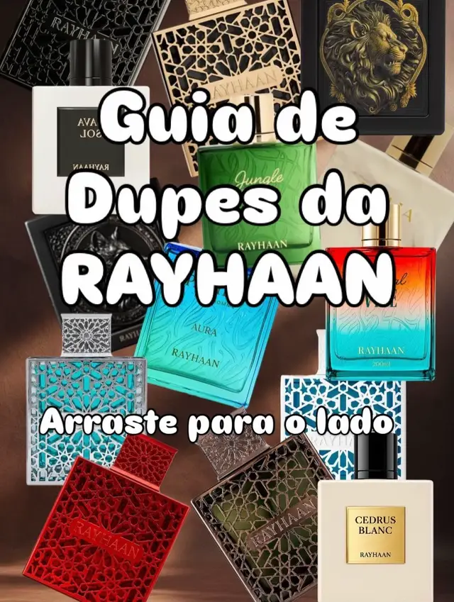 Aqui um guia com os Dupes de cada Rayhaan. Qual o seu favorito? #rayhaan #perfume #perfumesmasculinos #perfumesarabes #parfum 