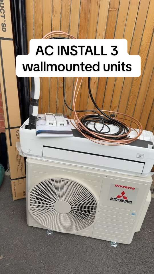 AC INSTALL DAY 1 PART 3 3 wallmounted units  . #airconditioning #cooling #hvac #ukairconditioning #acinstaller 