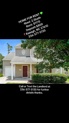 🚨🏡 RALEIGH RENTAL ALERT — 4 BEDROOMS FOR $1,175?! 👀🔥 🏡🚨 If you’ve been searching for an affordable 4-bedroom, 2.5-bath rental in Raleigh, NC, STOP SCROLLING! 📲 This one needs to be on your radar! 🔥 📍 3437 Ferdilah Ln, Raleigh, NC 27610 🛏️ 4 Bedrooms 🛁 2.5 Bathrooms 💰 Rent: $1,175/month 🔐 Deposit: $800 ✨ Need extra bedrooms? ✨ Looking for more space? ✨ Relocating to Raleigh? ✨ Searching for an affordable rental in the 27610 area? ✨ Know someone who needs a 4-bedroom home? 👉 SEND THEM THIS VIDEO! 👈 A 4-bedroom, 2.5-bath rental at $1,175/month is definitely worth adding to your rental search. 🏠💰 Whether you’re looking for additional space, a new place to call home, or you’re planning a move to Raleigh, make sure you save this listing! 📌 SAVE THIS POST so you can find it again! 🔄 SHARE with friends & family! 🏷️ TAG someone who is house hunting! 💬 COMMENT “RALEIGH” if you’re currently searching for a rental! 🏡 PROPERTY DETAILS: 📍 Raleigh, NC 27610 🛏️ 4 Bedrooms 🛁 2.5 Bathrooms 💵 $1,175 Monthly Rent 🔑 $800 Deposit 🔥 Raleigh renters, keep this one on your radar! Rental availability and requirements can change, so be sure to verify the current availability, application requirements, lease terms, fees, and property details directly before applying or sending any payment. 📲 FOLLOW for more Raleigh rental finds, affordable homes, and new listings! 🏡✨ #RaleighNC #RaleighRentals #RaleighHomes #RaleighForRent #RaleighHousing                                       