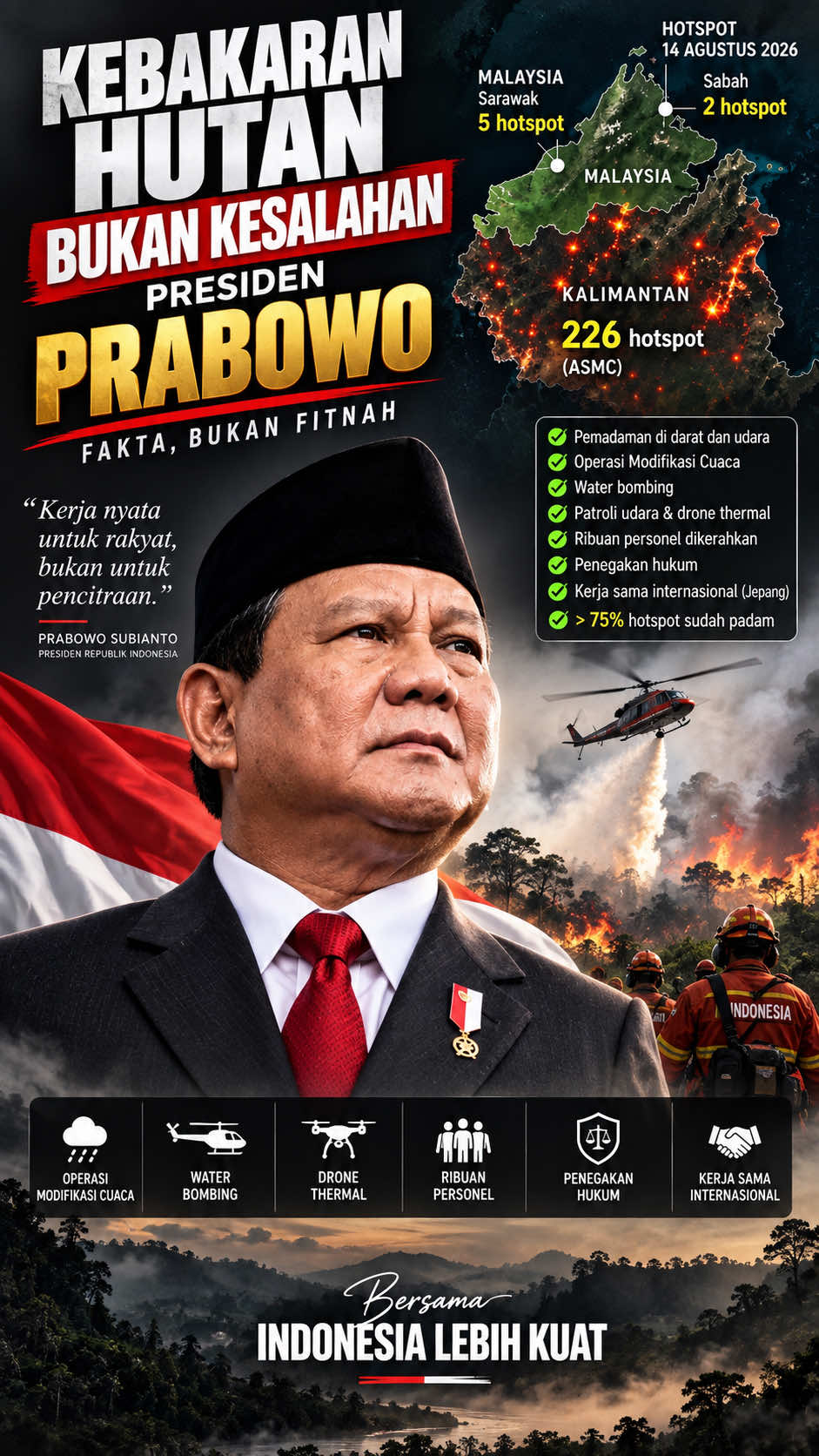 “Sesekali rasanya kita memang boleh keras dan nyaring sekali meninggalkan kepura-puraan. Maaf jika terasa sakit, karena segala yang indah biasanya lahir dari penderitaan sunyi”  . . . . #karhutla #stillprabowo #kamibersamapresiden #jagaindonesia #indonesiamaju  
