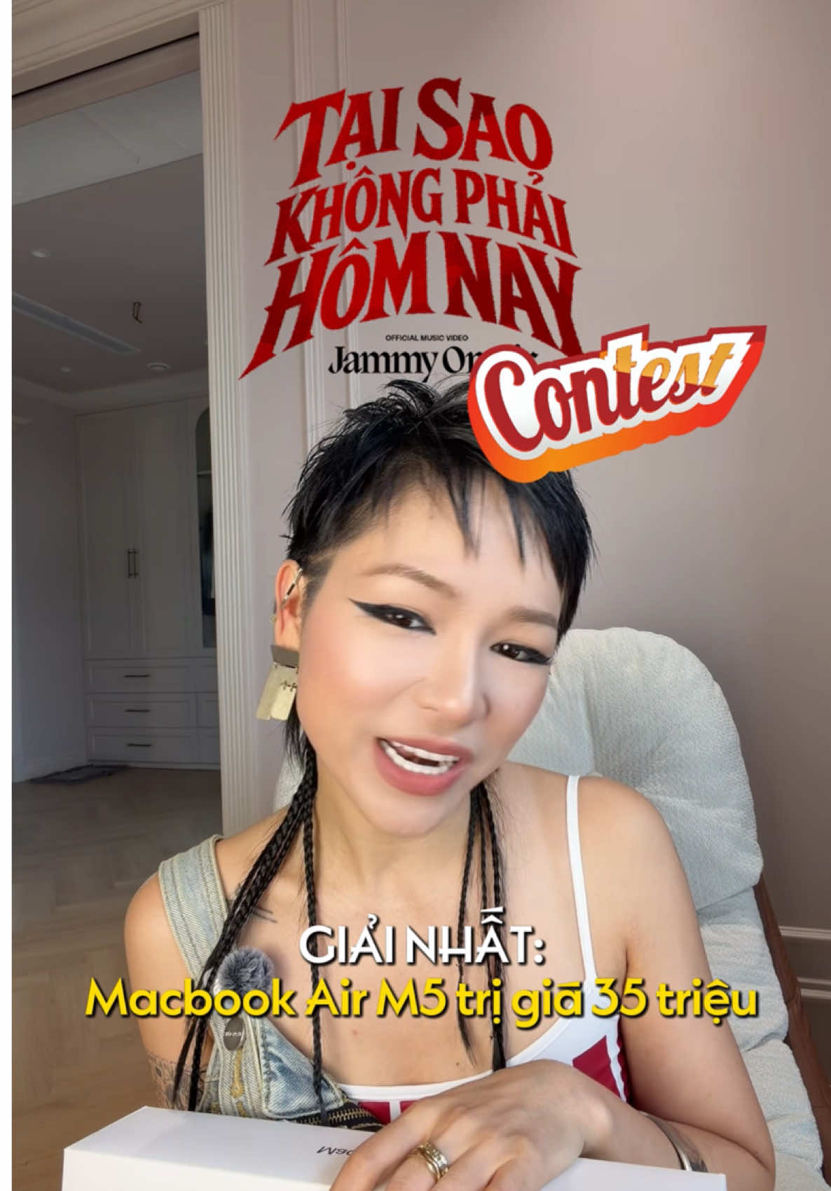 🎬 MINIGAME “TẠI SAO KHÔNG PHẢI HÔM NAY” - bắt đầu điều mà bản thân chưa dám thử Có điều gì bạn luôn muốn làm nhưng vẫn chưa dám bắt đầu? 👉 Thì tại sao không phải hôm nay? ❤️‍🔥 📌 Quay video kể về một điều bạn đã vượt qua / dám thử / bắt đầu mới 🎵 Dùng sound chính thức của chương trình 📲 Đăng TikTok công khai + 3 hashtag: #JammyOnAir #TaiSaoKhongPhaiHomNay #CuocThiMVTaiSaoKhongPhaiHomNay 🎁 01 giải Best view - 01 Macbook Air M5 đêm xanh thẳm 📷 02 giải Best Story - 01 máy ảnh film 1 lần Emoticon / Quicksnap  ⏰ Thời gian tham gia: 18/09 – 26/09 🗣️Ngày công bố giải: 29/9 📖 Thể lệ & quy định chi tiết: xem tại Facebook Jammy On Air nhé!  #JammyOnAir #TaiSaoKhongPhaiHomNay 