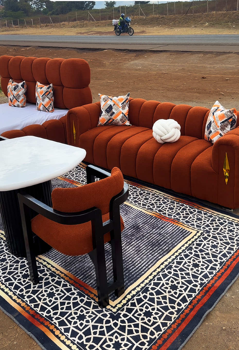 Bubble bed 5by 6 ksh42,000 3 seater ksh35,000  Dining table  ksh40,000 Location northern bypass Nairobi  To order WhatsApp 0742256612 