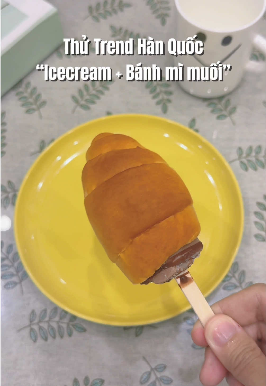 Nay thử trend Hàn Quốc, icecream với bánh mì muối  #ancungtiktok #viral #icecream #saltedbread #LearnOnTiktok 