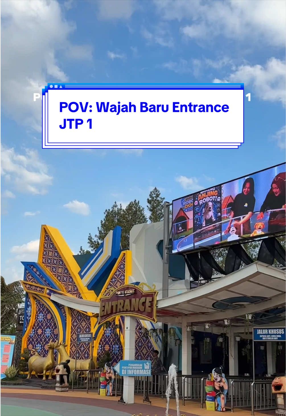 Akhirnya pembanguna entrance Jatim Park 1 udah selesai juga dan kali ini dengan konsep yang super duper gonjreng colourful bangett…🤩  #jatimpark1#liburanseru#liburanjatimparkaja 