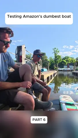 Testing Amazon's dumbest boat part 6 #fishing #fishingadventure #boat #fyp #boatlife 