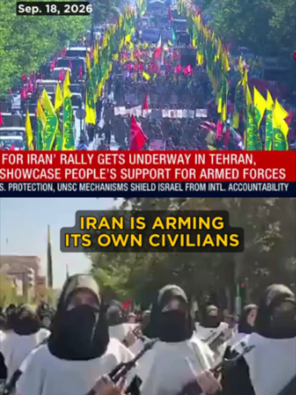 Iran is organizing volunteers into 1,000 civilian battalions and training them on rifles in case the country is invaded. The state is directing the mobilization, and Iran’s president watched the September 18 parade in Tehran. State media claimed 300,000 people attended and 30 million have volunteered nationwide, but neither figure can be independently verified. Arming civilians could make an invasion more costly while increasing the risk of a wider ground war. #Iran #Tehran #IranWar #MiddleEast #Military #Geopolitics #WorldNews
