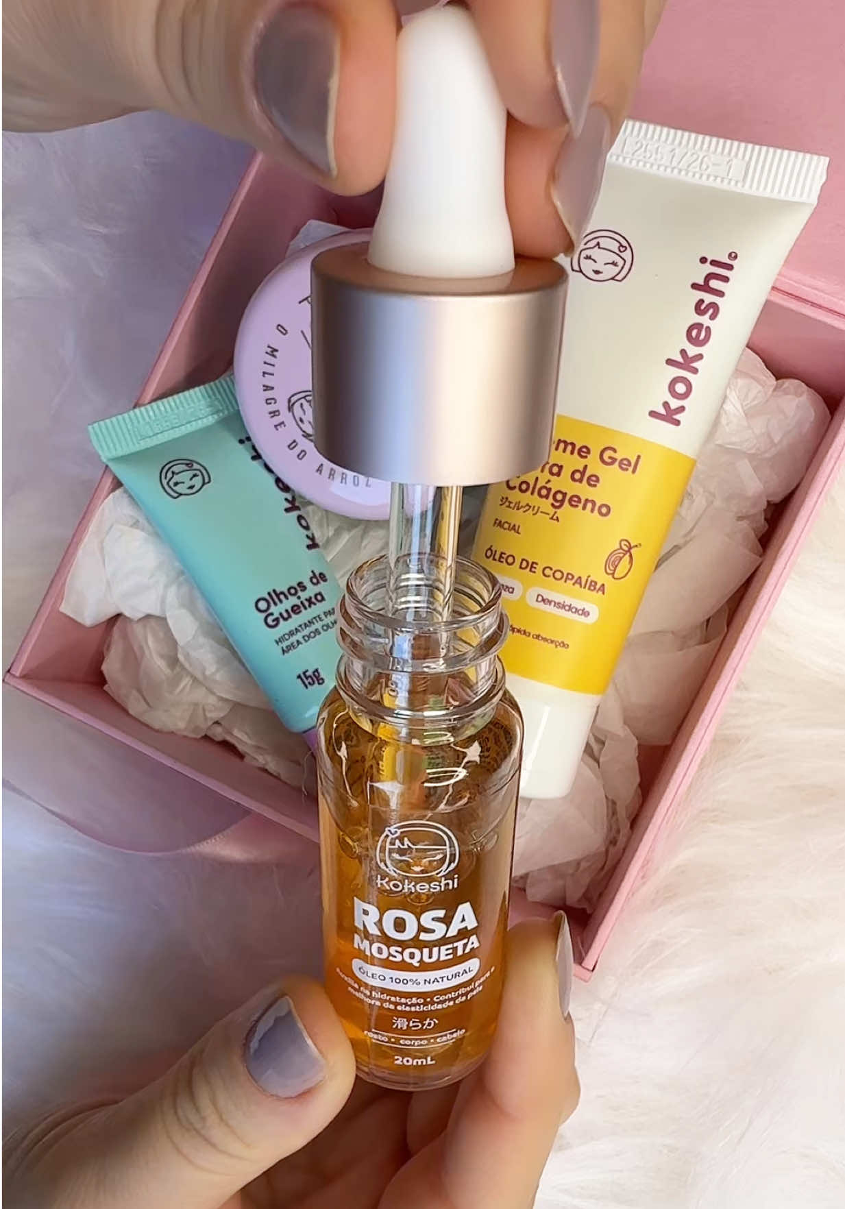 Kit de skincare com rosa mosqueta @KOKESHI COSMETICOS #belezadaprimavera #tiktokshopbr1010 #ViralTikTokShop 