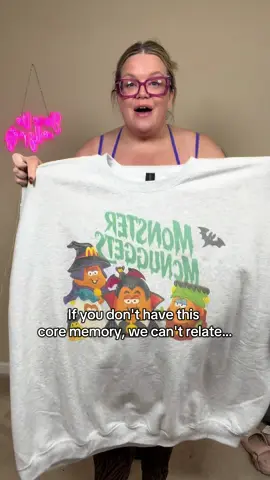 This monster McNugget sweatshirt comes in plus size up to size 5X! If you are a millennial, you are going to get this! Best Halloween sweatshirt ever. #tiktokshopstockup #plussize #PlusSizeClothing #HalloweenSweatshirt 