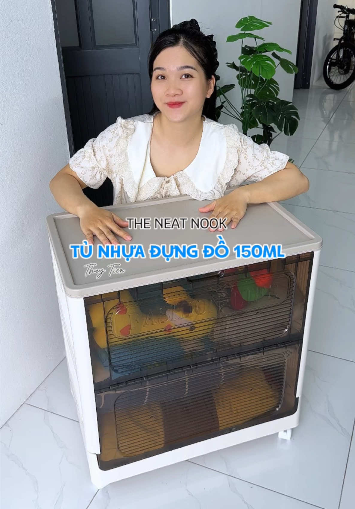 Tủ nhựa đựng đồ 150ml to rộng có nắp đậy #thuytienmientay #theneatnook #tunhuadungdo #tudungdo #tudungdodanang 