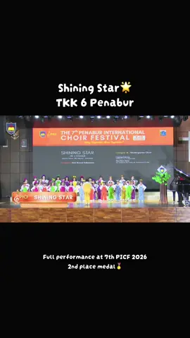 Full performance from Shining Star TKK 6 Penabur at the 7th PICF 2026 where they achieved 2nd place with songs ‘Layang-Layang’ and ‘Que Sera Sera’🪁🌈 @BPK PENABUR Jakarta #picf2026 #penaburinternationalchoirfestival2026 #kindergartencategory #kindergartenchoir 