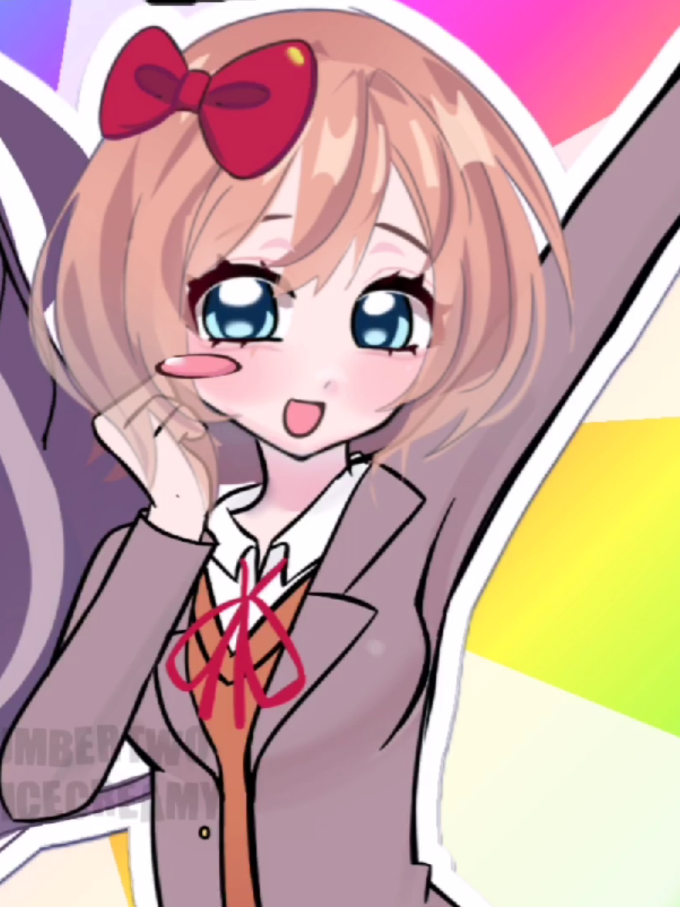 I was supposed to do the other version but I don't like vomits so ill do this one instead bc its cooler #foryoupage #fyp #ddlc #dokidokiliteratureclub #art 