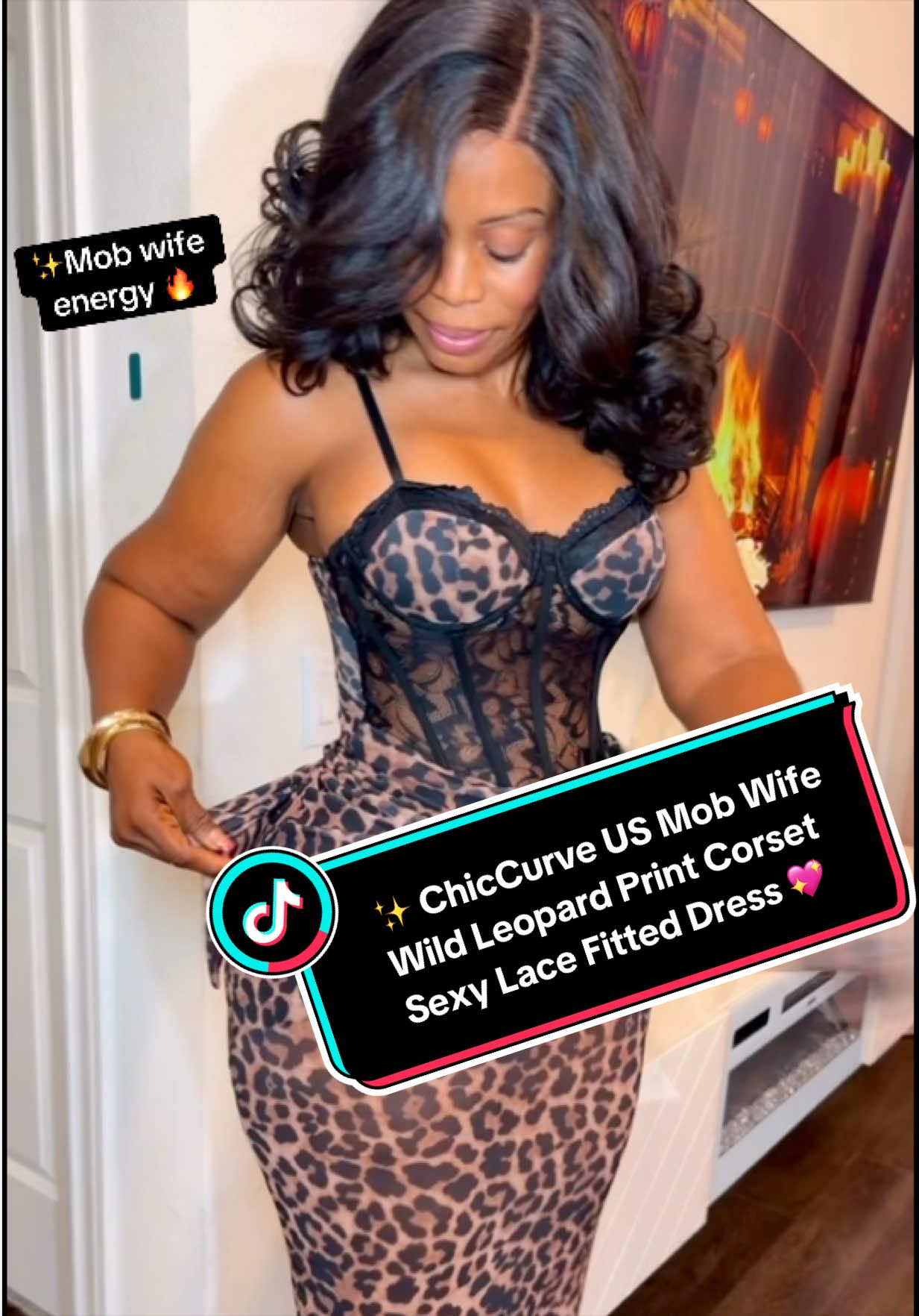 Ladies, Formal Party you found THE dress. ChicCurve US Mob Wife Wild Leopard Print Corset Sexy Lace Fitted Dress. #tiktokshopstockup #formaldress #corsetdress #leopardprintdress 