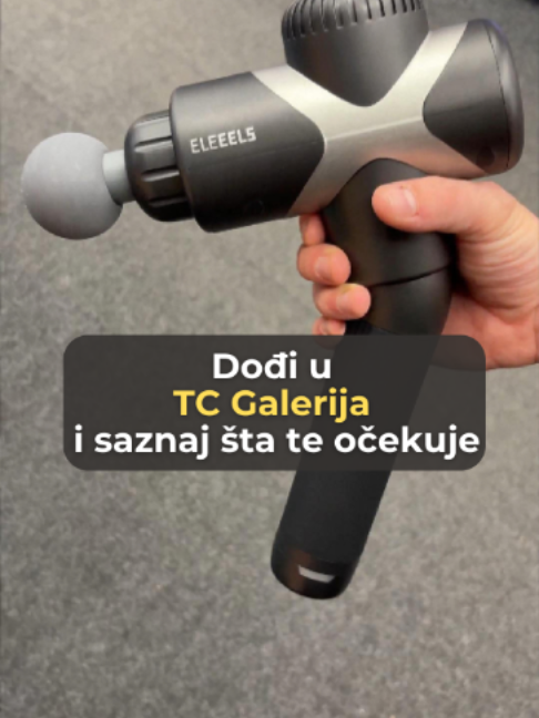 Dođi u TC Galerija od 24.9 - 26.9.2026. godine u periodu od 12 do 19 časova i isprobaj ELEEELS masažer koji te očekuje sa 20% popusta. Više detalja na gigatron.rs 🛒