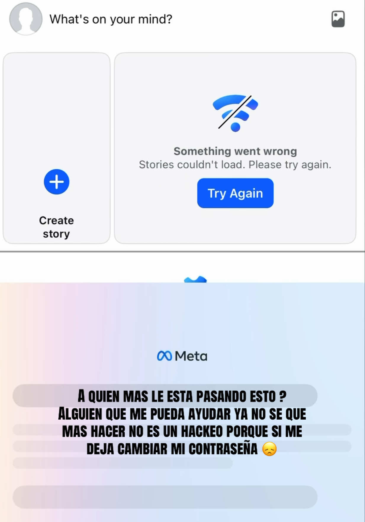 Es demasiado frustrante ya hice de todo y no me Deja 😞 #facebook #meta #ayuda #facebookproblems 