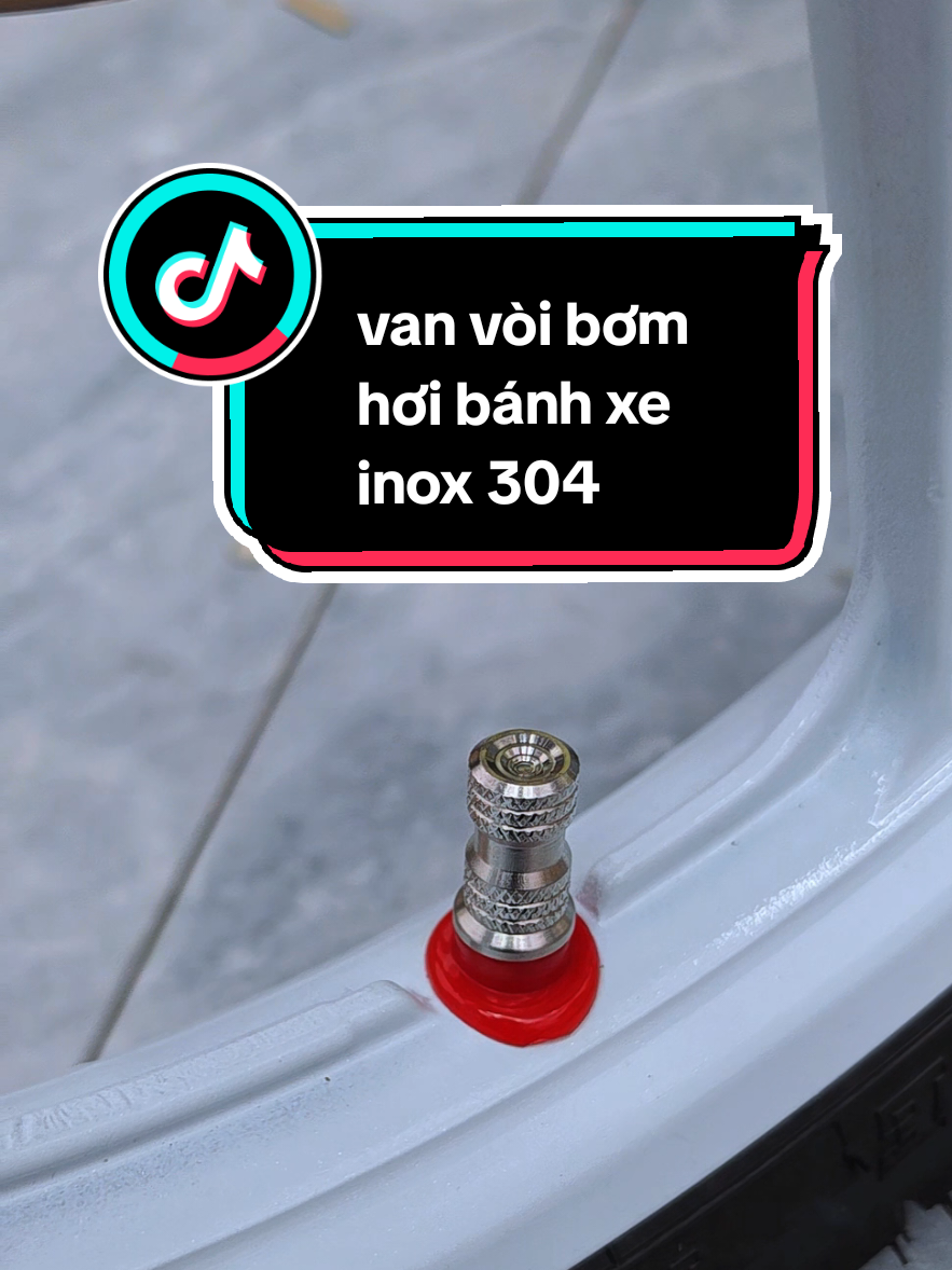 van vòi bơm hơi bánh xe inox 304 có kèm ron inox và chân cao su màu #xuhuong #salaya #tamtran2000 