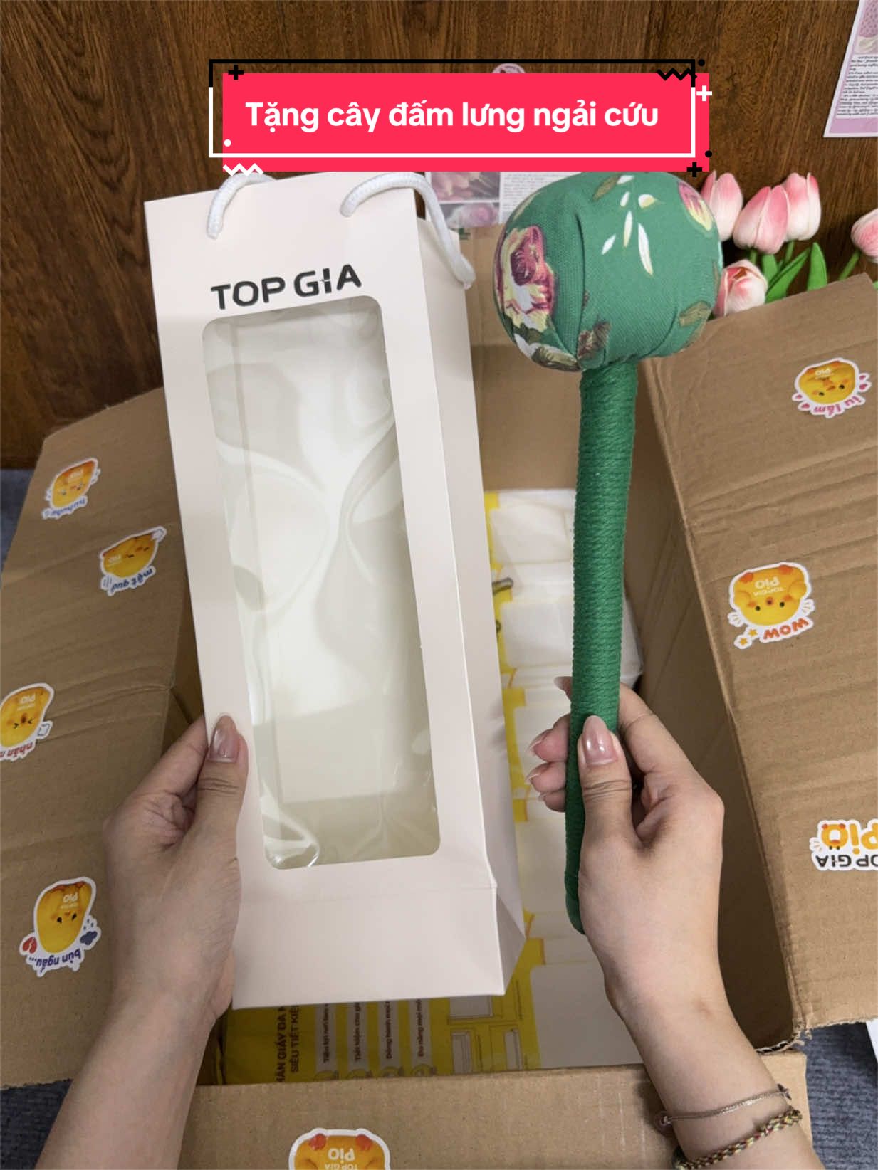 Tặng cây đấm lưng ngải cứu #xuhuong #topgia #xh #giấy 
