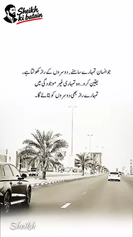 اس لائن کی تشریح یہ ہے کہ: جو شخص آپ کے سامنے بیٹھ کر دوسروں کی ذاتی باتیں، راز یا کمزوریاں بیان کرتا ہے، اس پر مکمل بھروسا کرنا مناسب نہیں۔ کیونکہ جس طرح وہ دوسروں کی باتیں آپ کو بتا رہا ہے، اسی طرح ممکن ہے کہ آپ کی غیر موجودگی میں آپ کی ذاتی باتیں بھی دوسروں کے سامنے بیان کرے۔ اصل پیغام: ہر بات ہر شخص سے شیئر نہیں کرنی چاہیے، اور کسی کی راز افشانی دیکھ کر یہ سمجھ لینا چاہیے کہ وہ راز رکھنے والا انسان نہیں۔ 🖤 #fypシ #followers➕ 