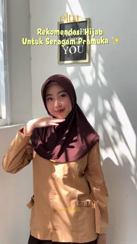 Hijab dark choco yang sweet cocok banget di pairing dengan baju seragam pramuka nih bestie 🥰 #pakaieltuaja #bergohijab #semuapakaieltu #BestieEltu 