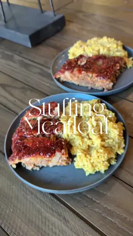 Stuffing Meatloaf 🍂 ingredients: • 1 lb ground beef • 1 box stuffing • 1/2–1 cup low sodium chicken broth • 1 white onion, diced • 2 eggs • 1/2 cup ketchup • 1/2 cup bbq sauce steps: • preheat oven to 375 • to a bowl add stuffing mix and chicken broth, mix and set aside for a few minutes so the stuffing absorbs the liquid • add the ground beef, onion, eggs and ketchup and mix • to a greased foil lined baking sheet add the meatloaf and form into a square • spread bbq sauce over the top • bake for 45–55 minutes • enjoy! #slytlysweet #meatloaf #stuffingmeatloaf #easydinner #familydinner