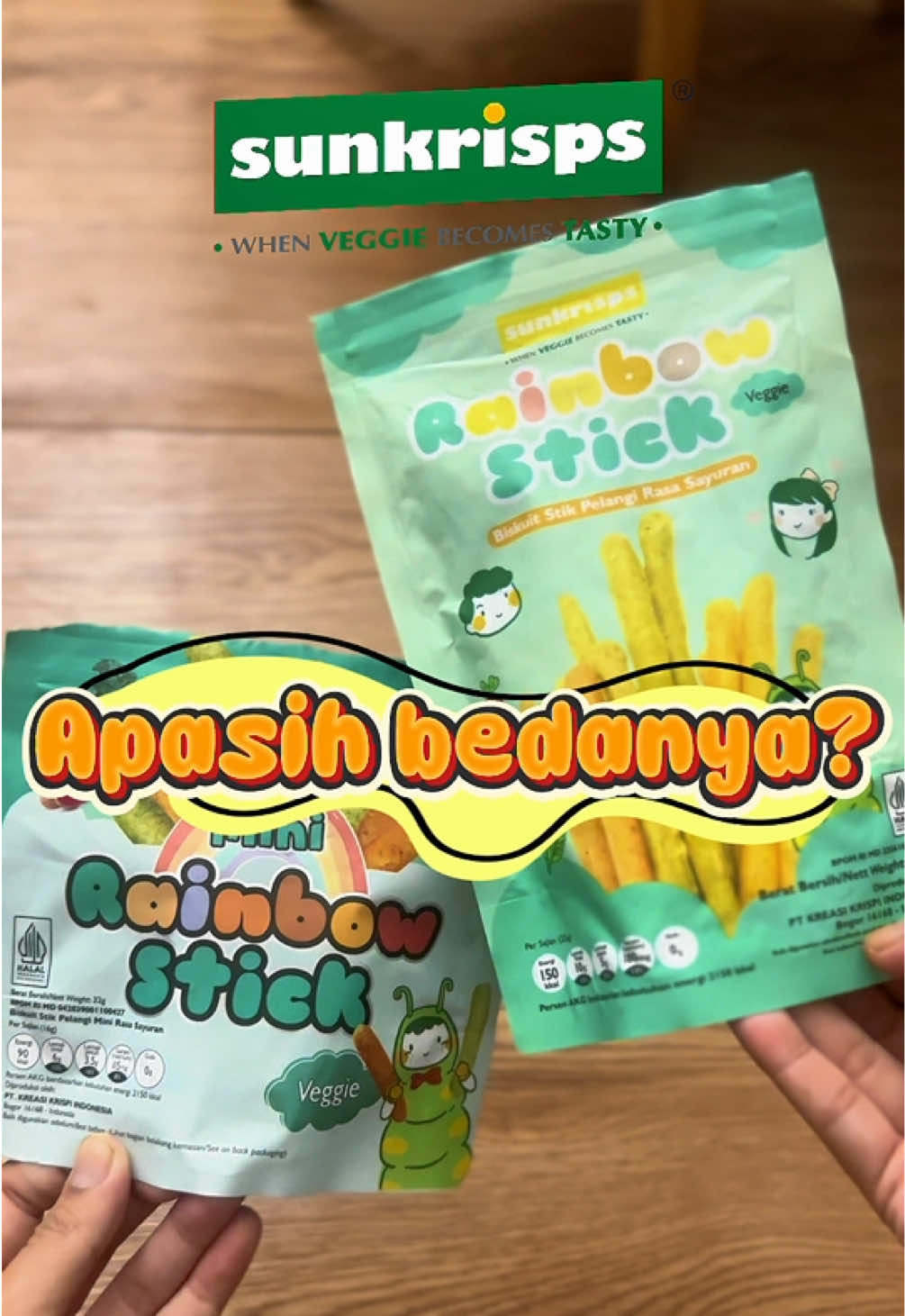 Oh jadi bedanya itu hanya di gramasi saja yaa 🧐 #sunkrisps