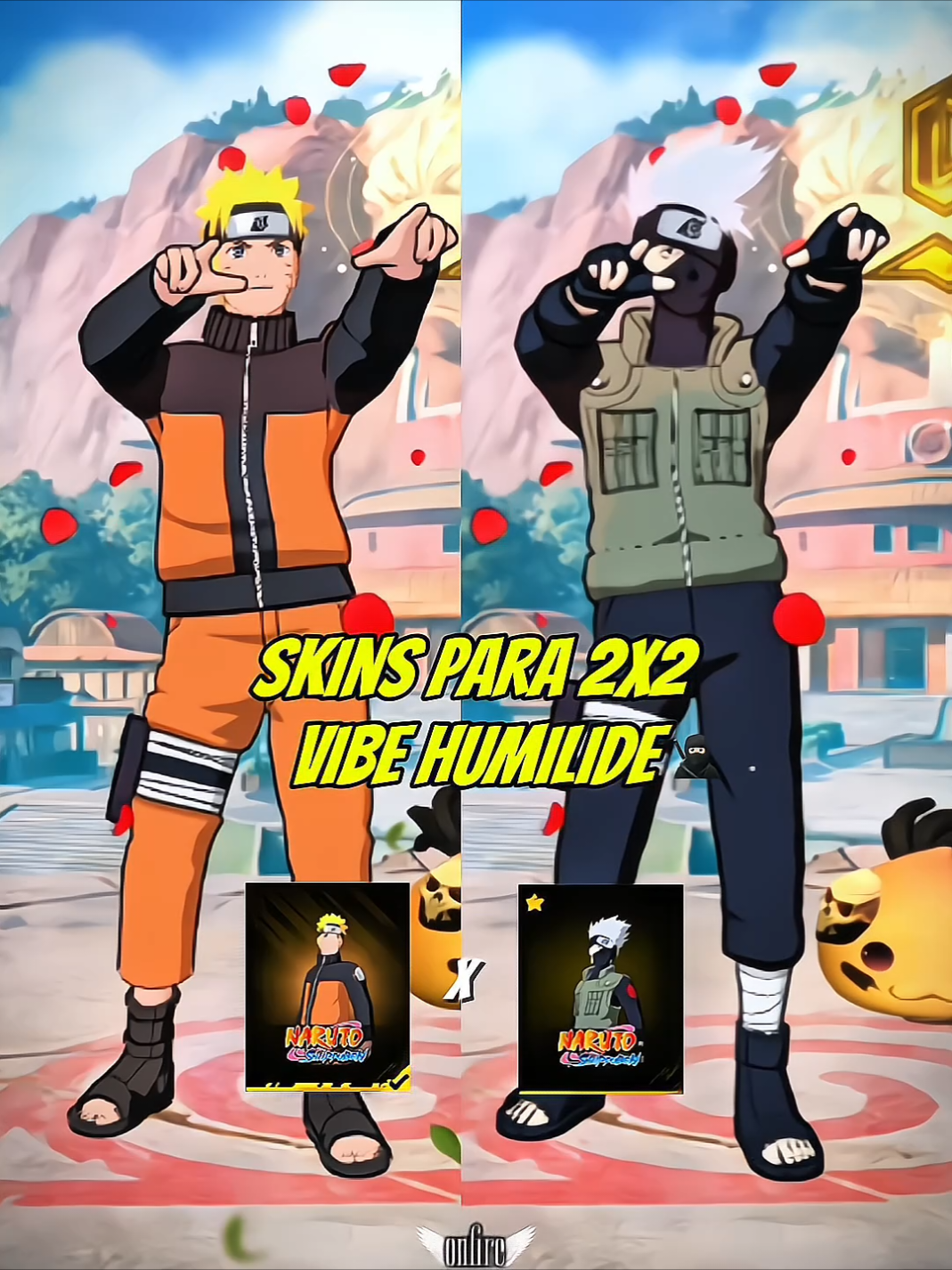 Skins for naruto and kakashi para humble players 🥷🏻😍 | #skinspara4v4 #onfire_ofc #freefireskins #FreeFire #FFxNARUTOSHIPPUDEN 