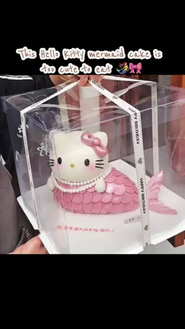 A Hello Kitty mermaid cake 🧜‍♀️🎀 The details are so cute! Would you actually eat it? 👀 #HelloKitty #Cake #Mermaid #CuteCake #CakeArt