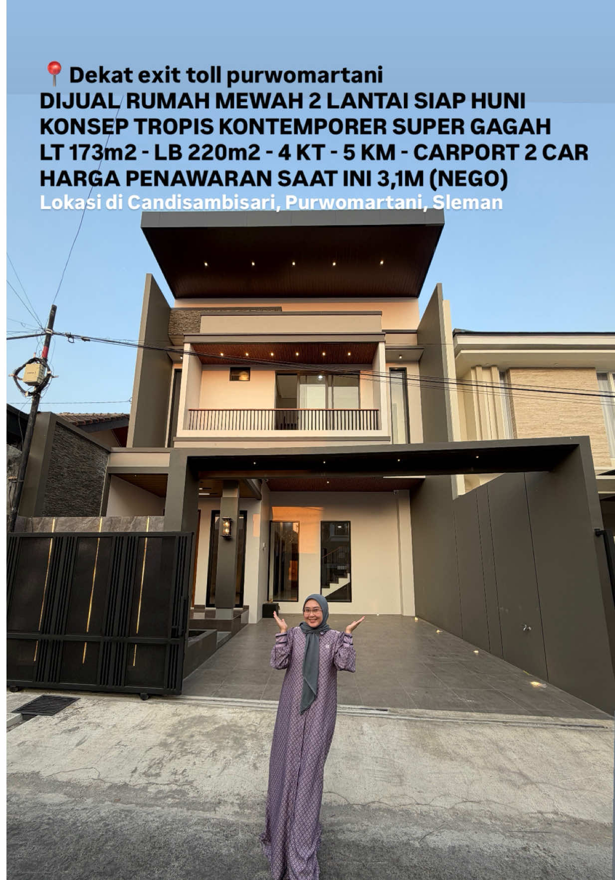 DIJUAL RUMAH SIAP HUNI SUPER MEWAH DAN MEGAH DIKAWASAN ELIT DAN MANGKU JALAN BESAR, LOKASI DEKAT CANDI SAMBISARI DI PURWOMARTANI SLEMAN YOGYAKARTA Luas tanah 173m2 Luas bangunan 220m2 4 Kamar tidur 5 Kamar mandi Carport 2 mobil Harga penawaran 3,1M (Nego keras) Untuk informasi detail dan agenda survey lokasi, hubungi saya: Wa 085760690160 #rumahmewahjogja #rumahdijualjogja #jualrumahjogja #propertyjogja #rumahidaman 