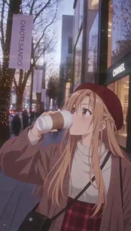 Life after Aincrad. Just a coffee and a date in Omotesando. ☕️🤎 「まだ帰りたくないな。」 I don’t want to go home yet. #Asuna #SwordArtOnline #SAO #SliceOfLife #ソードアートオンライン 