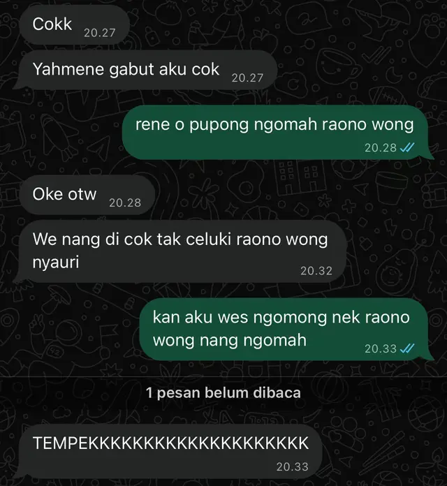 seng kleru sopo nak ngeneki