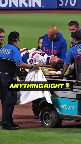 Mets player Jared Young was carted off the field but not before their medical staff almost made it much worse 🤦‍♂️🤨 #newyorkmets #mets #baseball #tiktokcampaign 