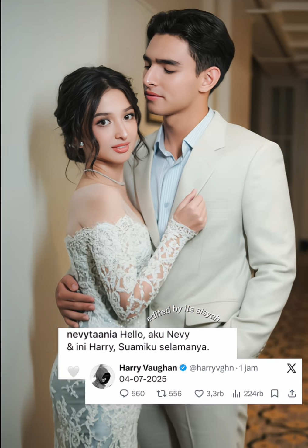 meskipun terlambat selamat atas pernikahan kalian harry & nevy🤍 #harryvaughan #nevytania  #wedding #harnev 