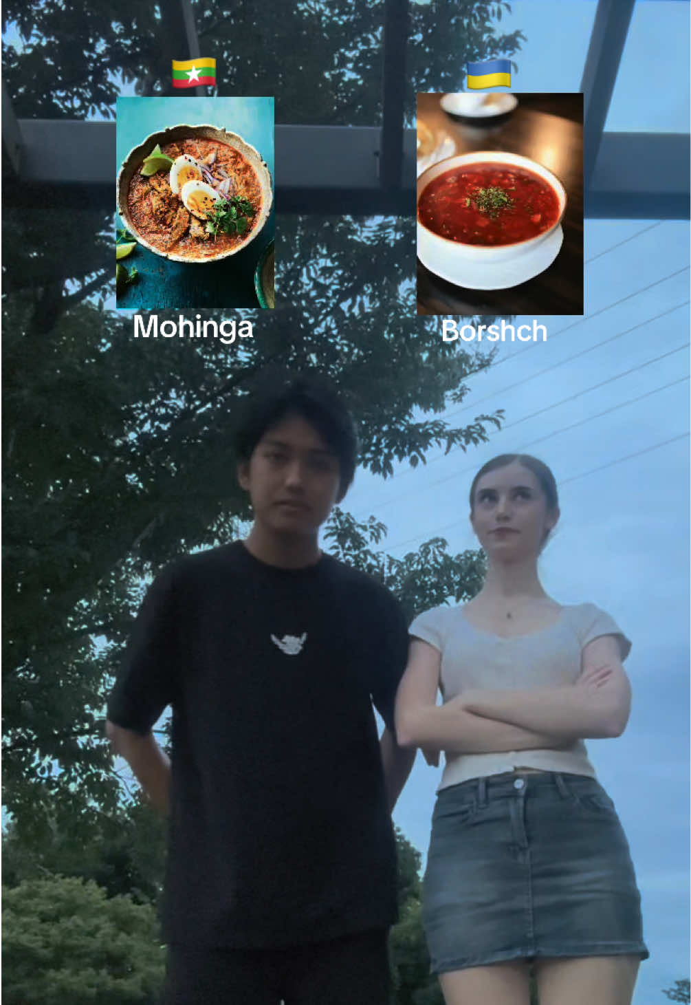 Burmese or Ukrainian food? 🇲🇲🇺🇦 Also sorry for the quality, we filmed this way too late 😭 #UkrainianFood #BurmeseFood #MyanmarFood #FoodTok #CoupleTok