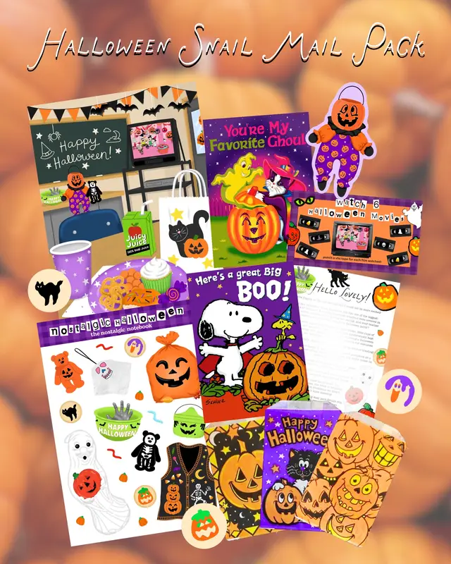 Eeeek, I’m sooo excited to finally share the Halloween Snail Mail Pack reveal 💕  SWIPE TO SEE WHAT’S INCLUDED IN IT 👉➡️ What is a Snail Mail Pack exactly? 📫🎃 Think of it like a mail club but without the subscription! 💸 Each Snail Mail Pack is a one time purchase filled with nostalgic stationery, stickers, and goodies that match the pack’s theme. No monthly commitment and no pressure to stay subscribed! When a new theme launches, you can grab it in the shop if you love it, skip it if you don’t, and shop at your own pace!  But once a pack sells out, it’s gone! 💗🛍️ #90snostalgia #00snostalgia #90shalloween #halloweendecor #fallvibes 