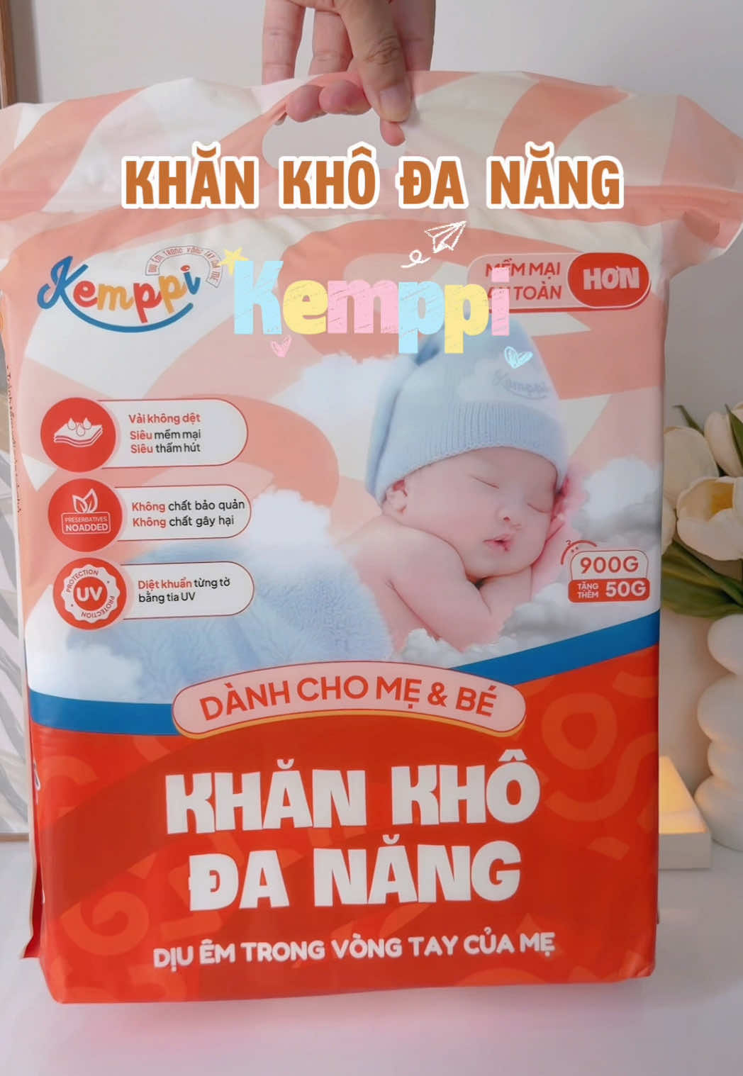 Khăn vải khô đa năng Kemppi cho bé, khăn mềm không bị xơ xù lại thấm hút đỉnh nha #kemppi #khankhodanang #salevuichinhhang #saleluongve #cicimalum 