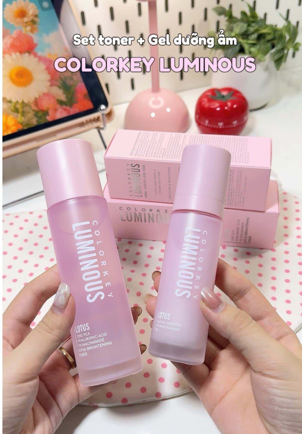 Combo dưỡng ẩm Colorkey Luminous chân ái cho mấy vợ da khô, xỉn màu nha🫶 #skincare #hoptaccungcolorkeyluminous #moisturizer #toner #niacinamide 