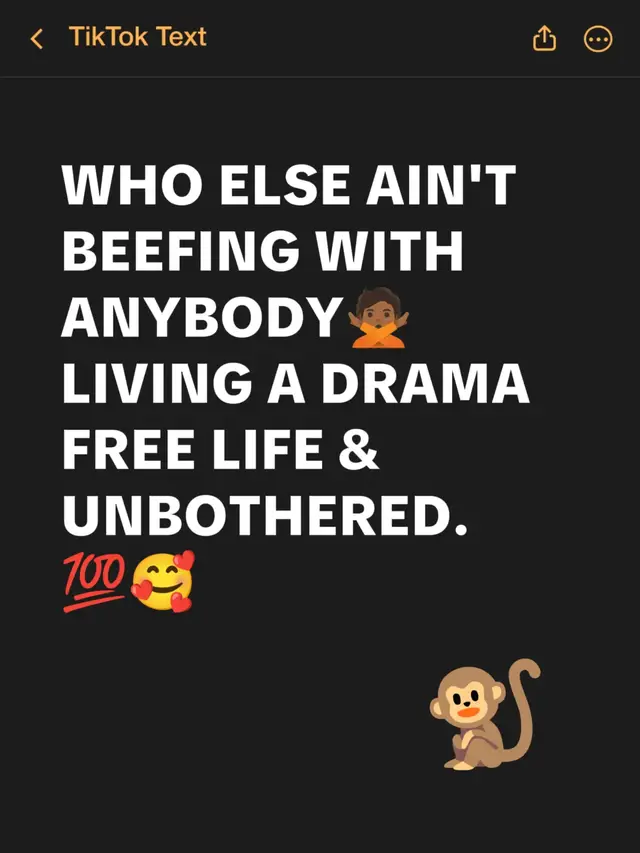 WHO ELSE AIN'T BEEFING WITH ANYBODY🙅🏾‍LIVING A DRAMA FREE LIFE & UNBOTHERED. 💯🥰