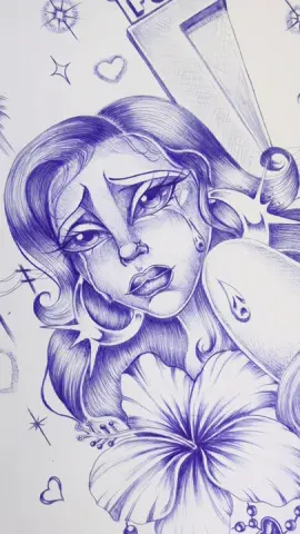✍🏽💙🌴 #venicebaby #foxswapmeet #pendrawing #sadgirl #artist 