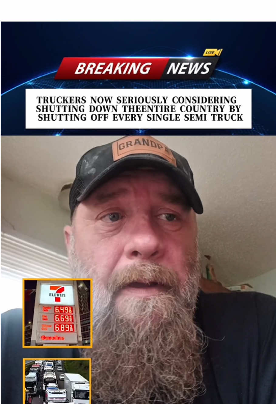 Truckers are now planning on shutting off every single semi truck as a protest to bring down diesel fuel prices#News#breakingnews #fyp #foryoupagеl#truckers