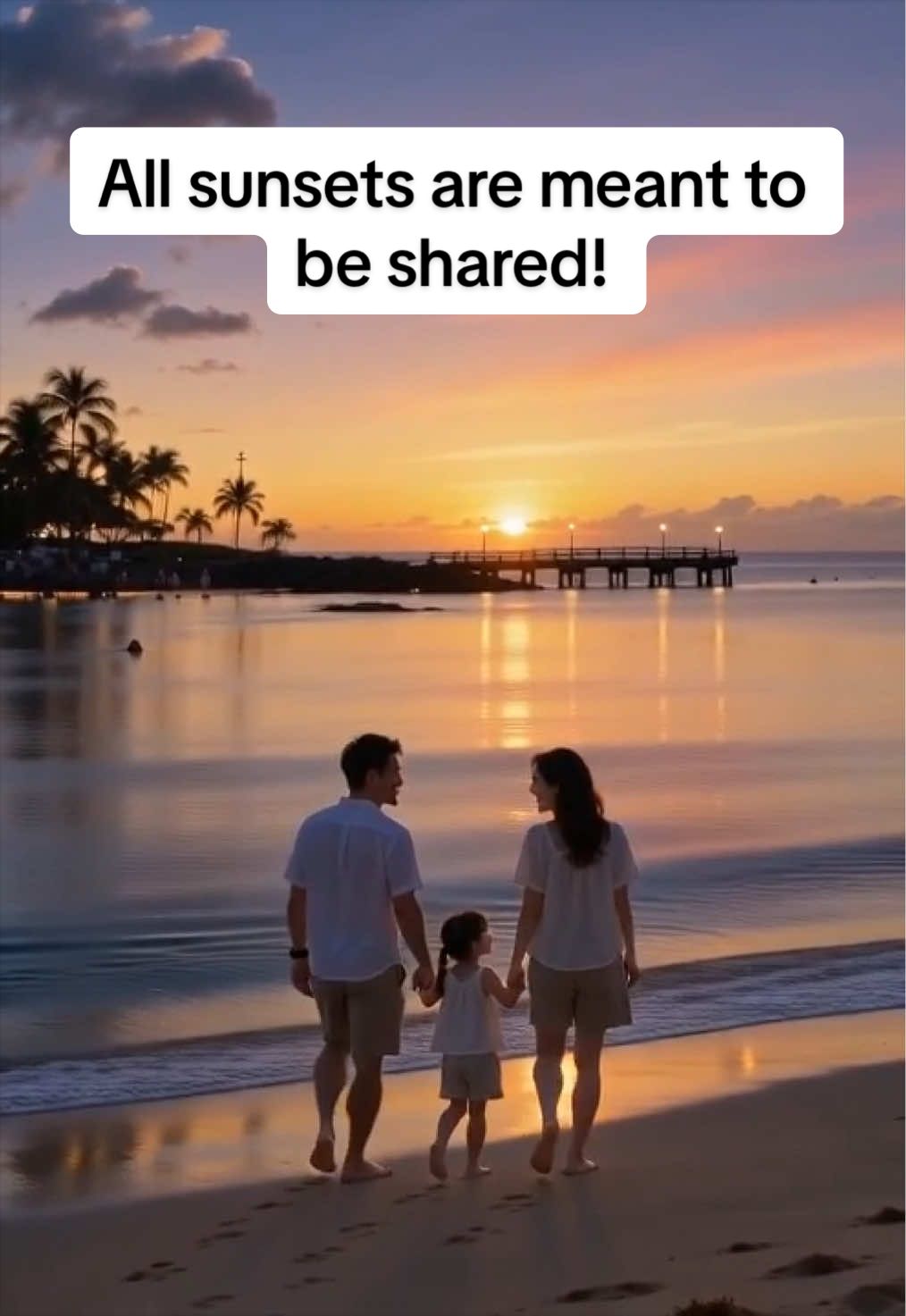 The sunsets aren’t always about where you are… but who you’re walking beside ❤️ A little beach walk, a beautiful sunset, and family by your side. That’s the kind of evening you wish could last forever. #FamilyTime #SunsetWalk #BeachLife #HawaiiSunset #IslandMemories