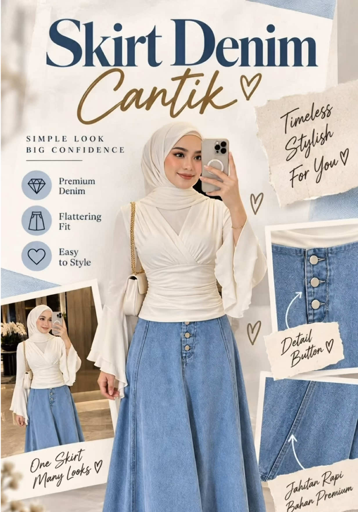 korang kena ada satu skirt ni cantik sangat 😍 #outfit #OOTD 