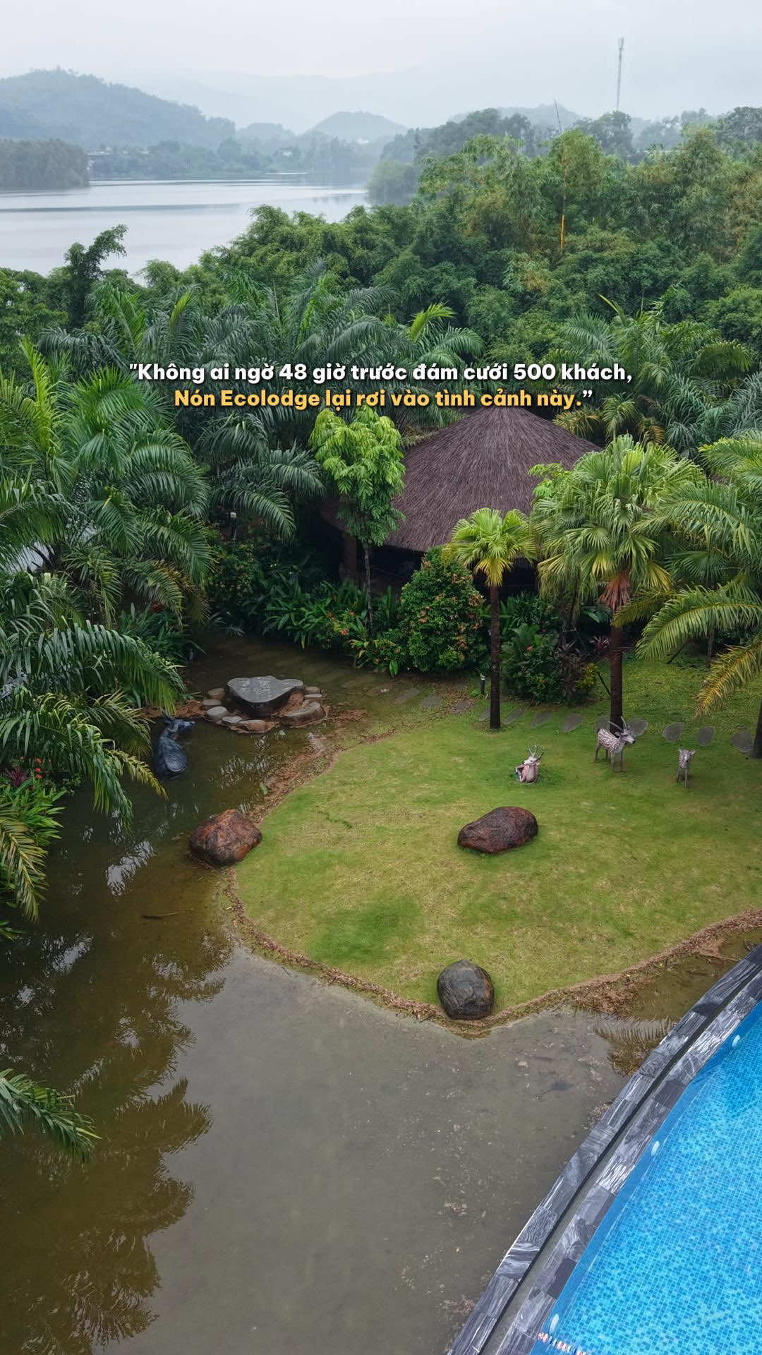 3 ngày mưa liên tục toàn Miền Bắc và Nón Ecolodge đã thực sự bị ngập trước thềm tổ chức đám cưới 500 khách #nghiduongngoaithanh #nonecolodge #tochucdamcuoi #sontay #wedding 