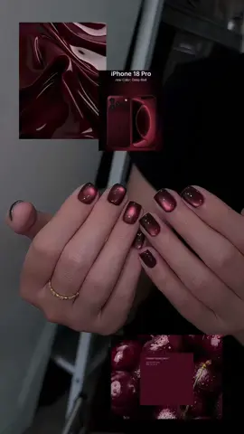 Màu nail Burgundy giống màu ip18 đoá mí bà kkk ^^ #nails #iphone18 #burgundy #xuhuong 