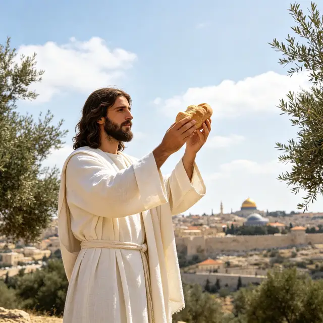 Ingredients300g barley flour,180ml spring water, 8g rock salt, fresh wild mint sprigs, 2 small lake fish (120g each)StepsMix barley flour and spring water into firm dough.,Divide into 5 equal portions, hand press into thin unleavened flatbreads, Bake on preheated stone at 190°C for 6–8 mins until lightly charred,Gut and rinse the two lake fish. Grill over low grass fire at 160–170°C, 5–6 mins per side, total 10–12 mins, Internal fish temperature reaches 63°C,Season with rock salt and wild mint, arrange everything on a plate.#FYP#GOD#JESUS#christianFamily 