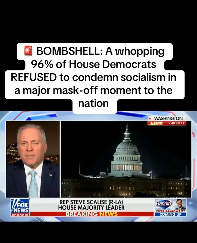 🚨 BOMBSHELL: A whopping 96% of House Democrats  REFUSED to condemn socialism in a major mask-off moment to the nation They also voted to say that illegal aliens casting a ballot in our elections is OK 🤯 This is serious. VOTE RED LIKE AMERICA DEPENDS ON IT 🇺🇸 House Majority Leader Rep. Steve Scalise: 