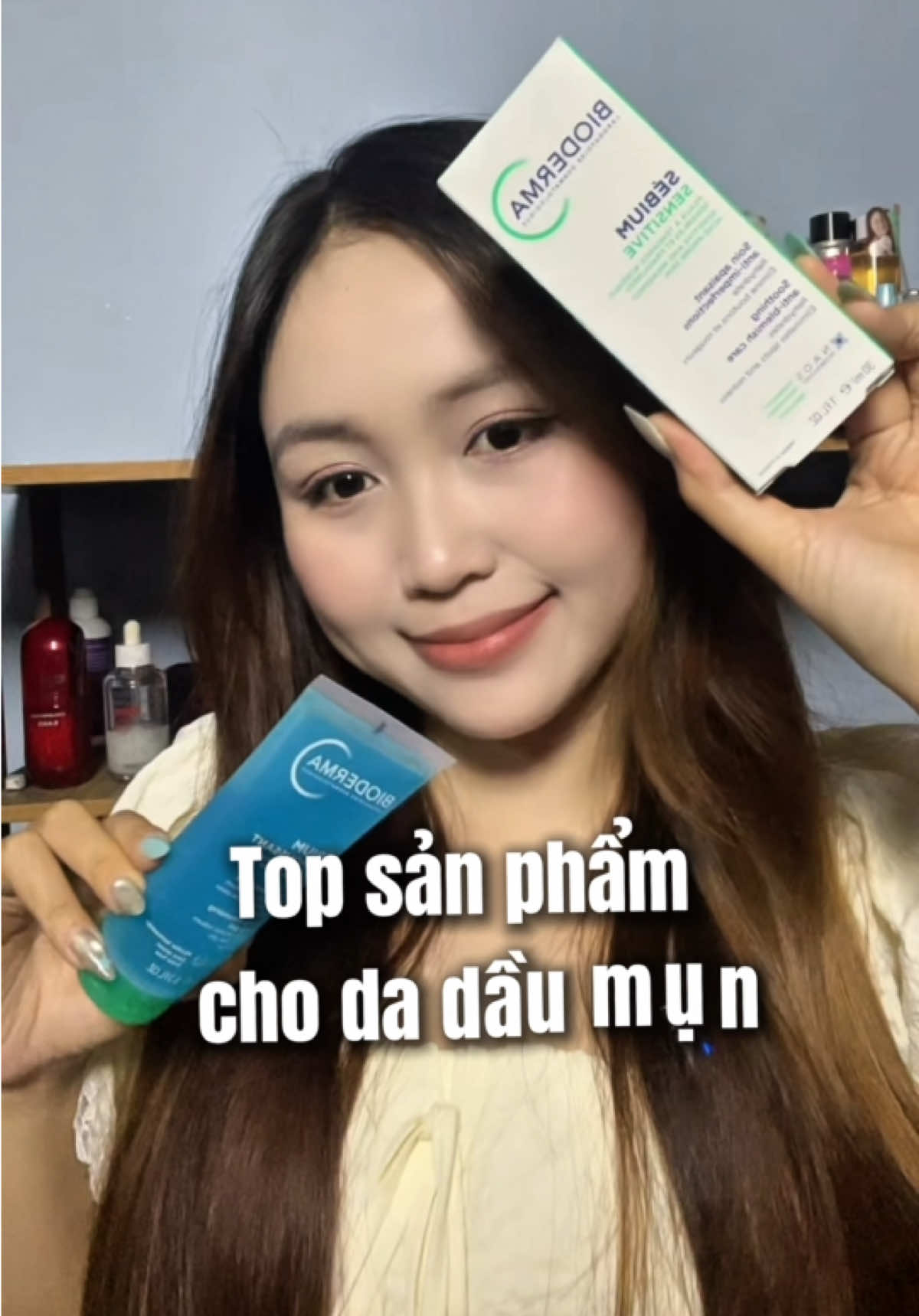 Da dầu dễ lên mụn thì tham khảo ngay combo Sébium Sensitive nì nha #kemduong #damunnhaycam #biodermasebiumsensitive #kemduongdamun 